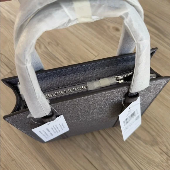 Kate Spade Kenzie Glitter Small Tote Bag KI959 Blueish Silver Purse NWT $329! - Picture 12 of 14